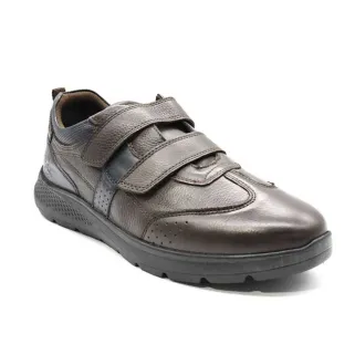 Baskets cuir scratch double velcro Strech semelle PVC