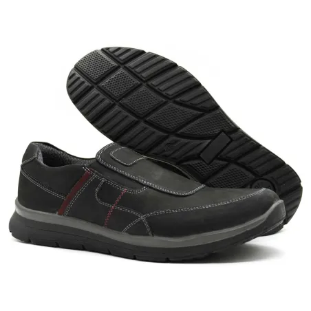 Chaussures Ayoka Drill noires sans lacets cuir imperméable