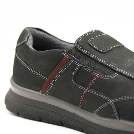 Chaussures Ayoka Drill noires sans lacets cuir imperméable