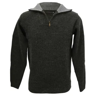 Pull col camionneur Lorry gris anthracite acrylique laine M à 3XL