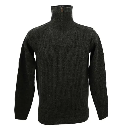 Pull col camionneur Lorry gris anthracite acrylique laine M à 3XL