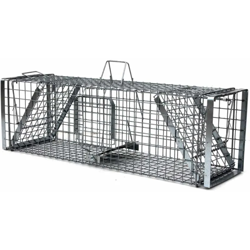 Cage-piège Hardy 3 ressorts trappe 60° 2 entrées L 102 ou 150 cm