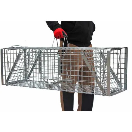 Cage-piège Hardy 3 ressorts trappe 60° 2 entrées L 102 ou 150 cm