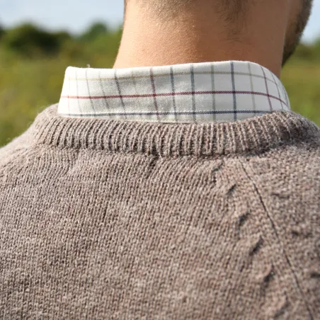 Pull Roanne col rond brun