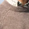 Pull Roanne col rond brun