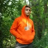 Sweat à capuche orange grands animaux Bartavel®