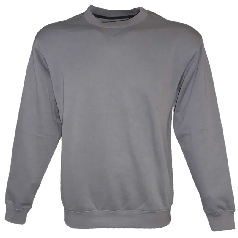 Sweat col rond gris - Pull casual confort homme femme