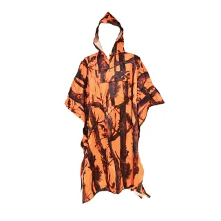 Poncho imperméable polyester enduit orange taille unique