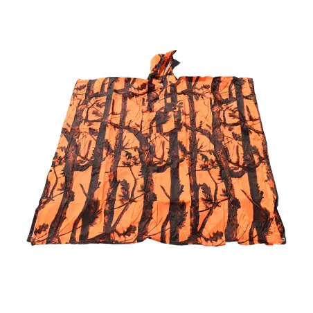 Poncho imperméable polyester enduit orange taille unique
