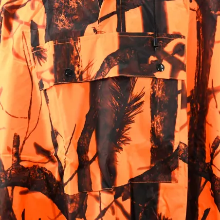Poncho imperméable polyester enduit orange taille unique