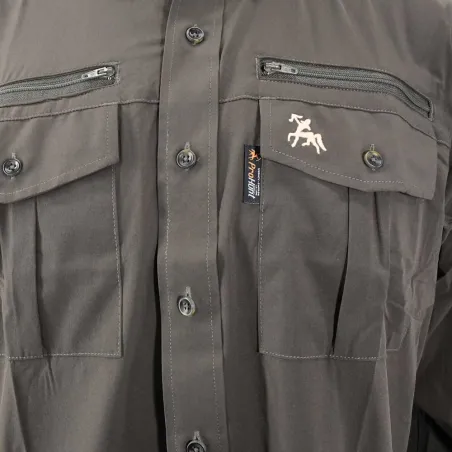 Chemise PROHUNT antitic kaki manches longues stretch 4 poches