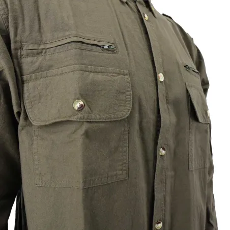 Chemise Authentic respirante multipoches coton kaki S à 3XL