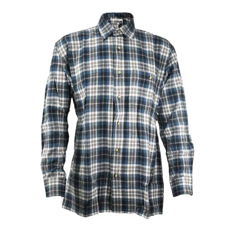 Chemise longue à carreaux bleu Chevron taille L à 2XL