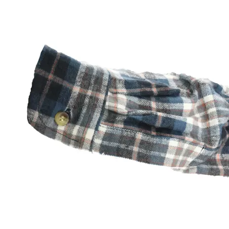 Chemise longue à carreaux bleu Chevron taille L à 2XL