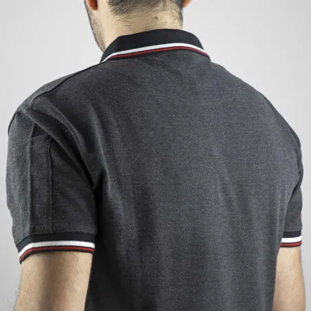 Polo manches courtes LORD coton polyester gris chiné S au 3XL