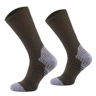 Chaussettes kaki/gris 69% polyester 21% polypropylène