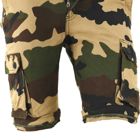 Pantalon treillis 6 poches homme 3 en 1 coton camo 38 à 66