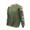 Sweat col rond kaki + empiècements camo CE TS à 3XL
