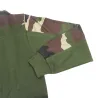 Sweat col rond kaki + empiècements camo CE TS à 3XL