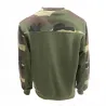 Sweat col rond kaki + empiècements camo CE TS à 3XL