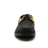 Chaussures bateau confort synthétique noir et beige 40 à 46