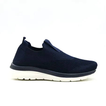 Baskets femme sans lacets textile semelle pvc bleu marine 36 à 42