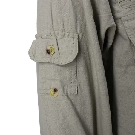 Chemise Authentic multipoches boutons coton beige S à 3XL