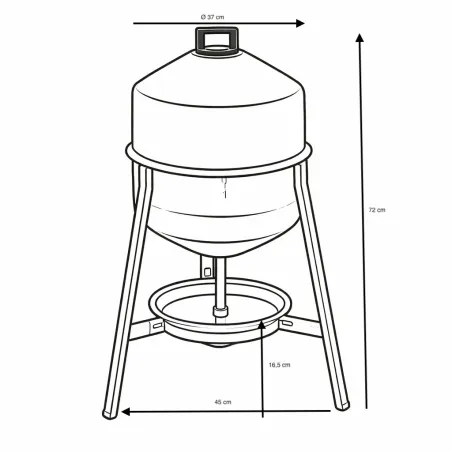 Lot de 10 Abreuvoirs poules et volailles métal galvanisé 30 L sur pieds