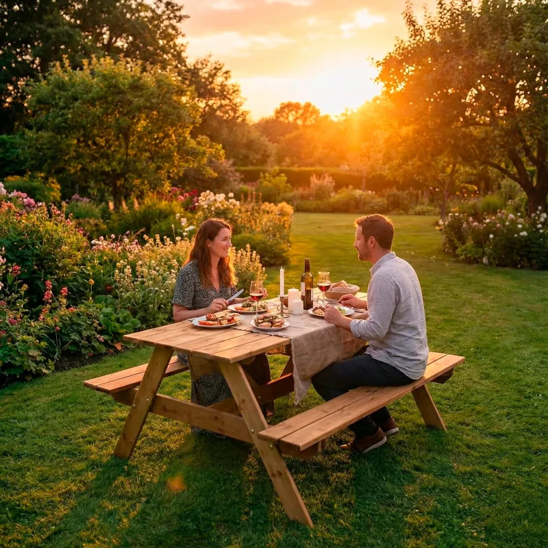 Table pique-nique en bois traité autoclave 160 cm