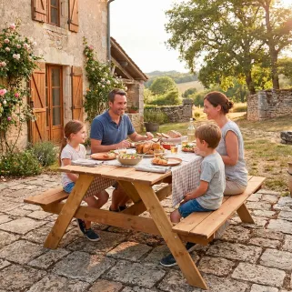 Table pique-nique en bois traité autoclave 160 cm