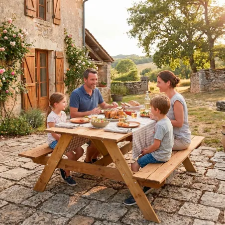 Table pique-nique en bois traité autoclave 160 cm