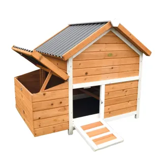 Poulailler bois 3 poules Confort toit plastique 112 x 77 x 92 cm