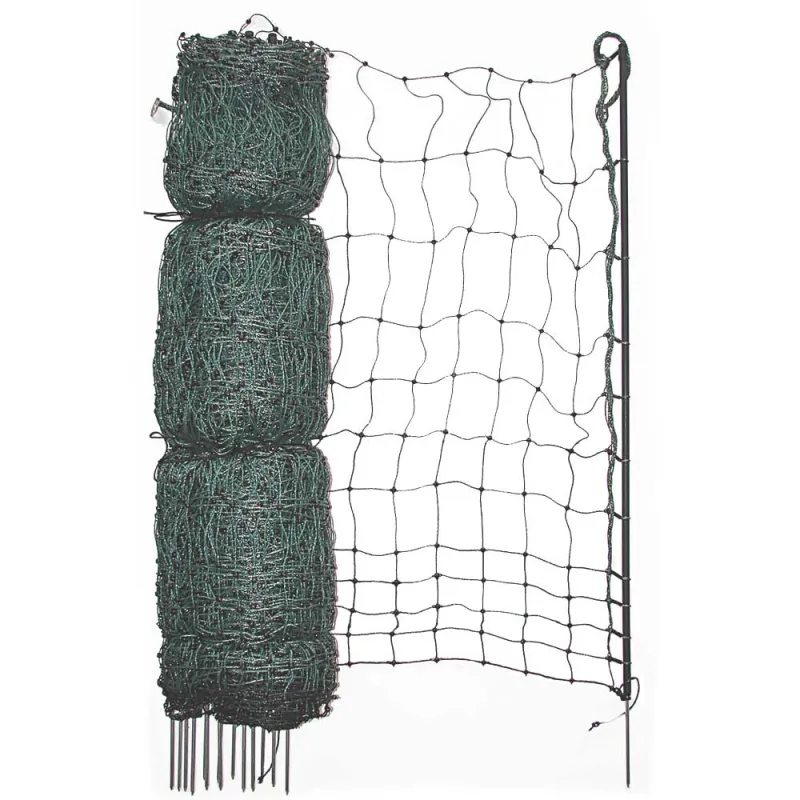 Filet poule électrique vert H110 cm Longueur 25 m 2 pointes