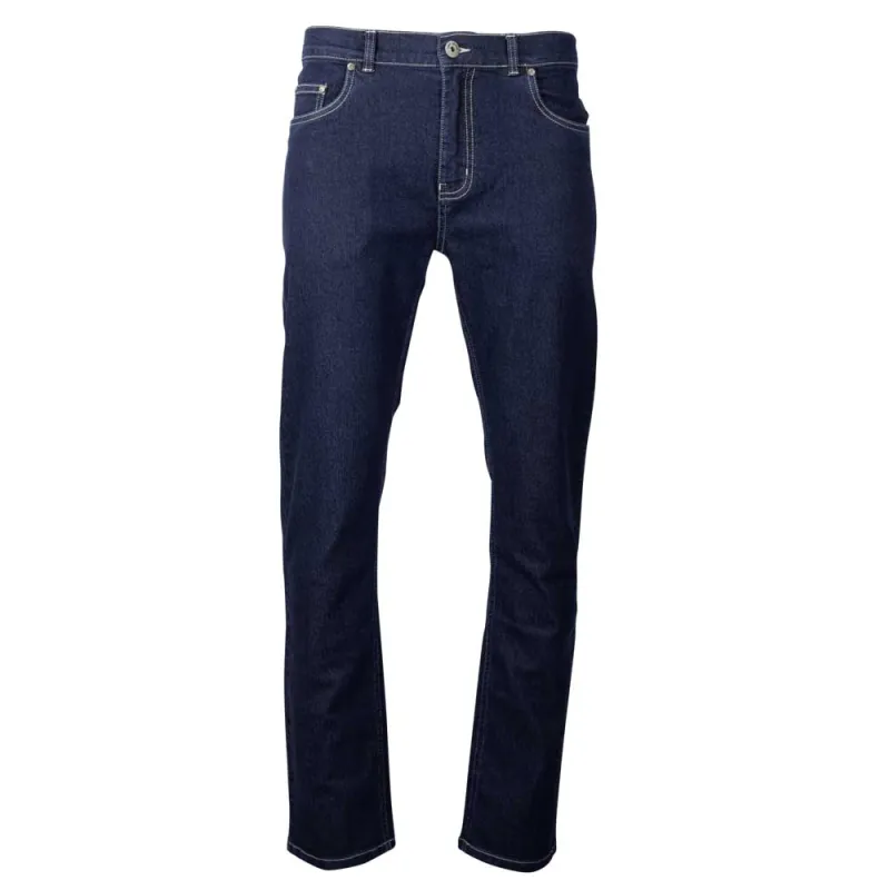 Jeans Coupe Droite Bleu Foncé Denim Extensible de 40 à 54