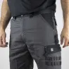 Bermuda de travail 4 poches polyester coton gris noir 38 à 52