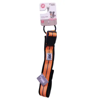 Collier réfléchissant orange néoprène nylon pour chien 50/75 cm