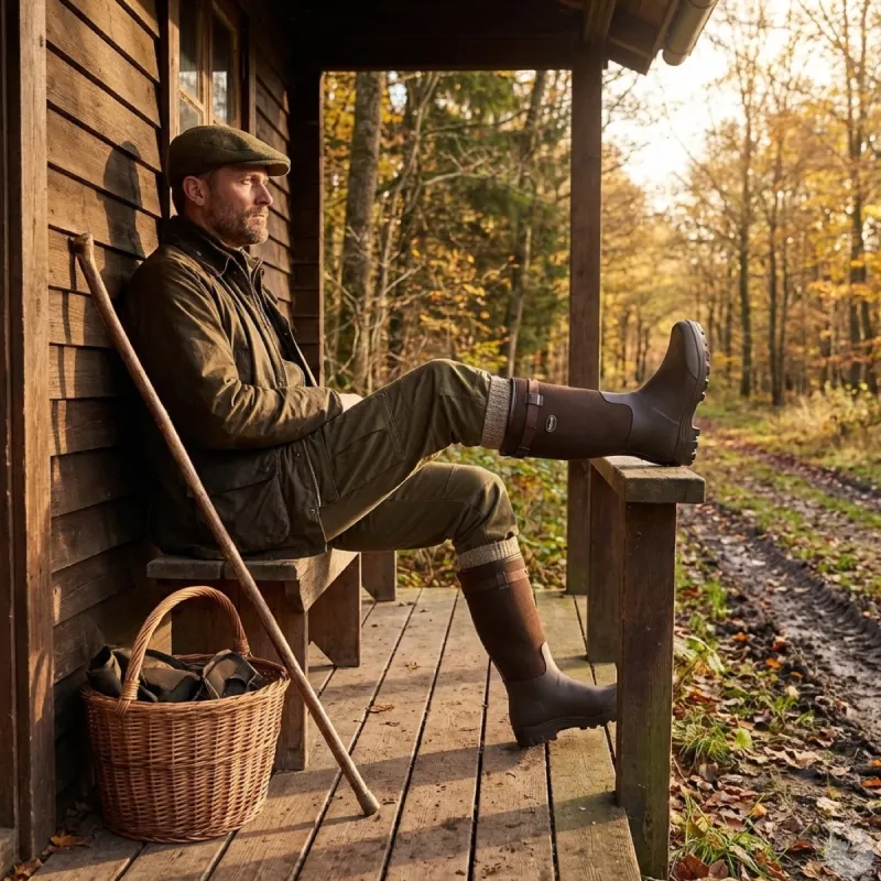 Bottes Primo Country Zip textile rip-stop Marron Foncé 40 à 46