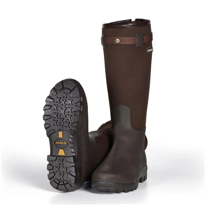 Bottes Primo Country Zip textile rip-stop Marron Foncé