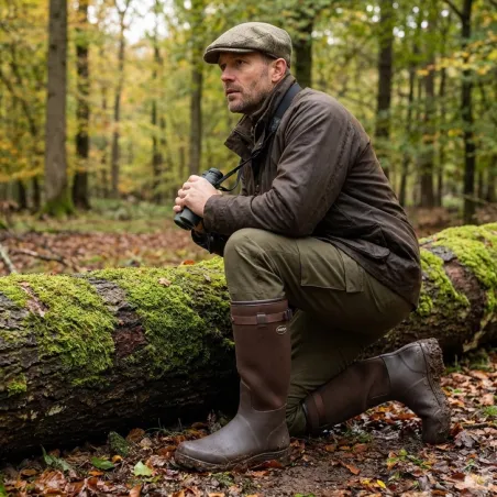 Bottes Primo Country Zip textile rip-stop Marron Foncé 40 à 46