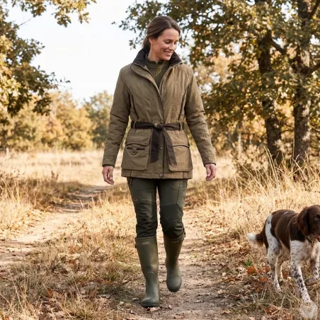 Veste chasse Cevrus femme 2 poches imperméable polyester XS à 2XL