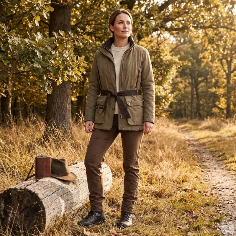 Veste chasse Cevrus femme 2 poches imperméable polyester XS à 2XL