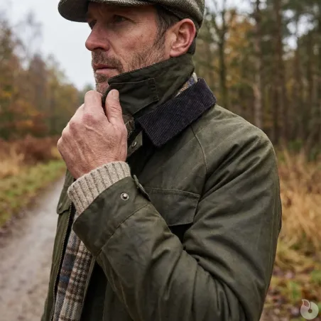 Veste cirée 1919 isolation thermique coton ciré vert kaki S à 3XL