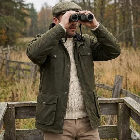 Veste cirée 1919 isolation thermique coton ciré vert kaki S à 3XL