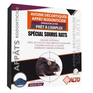 Raticide / souricide avoine 140g brodifacoum ou difénacoum