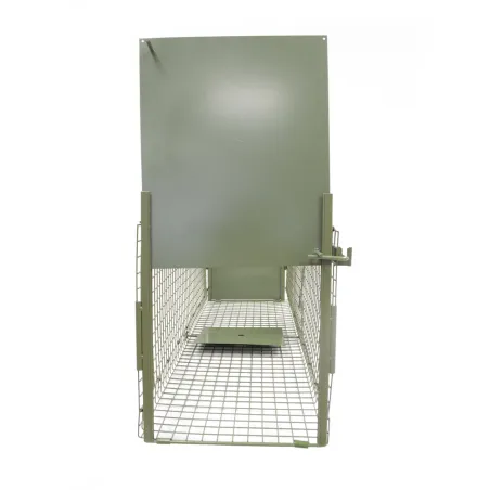 Boîte à fauves pliable 2 entrées maille carrée 160x55x50cm