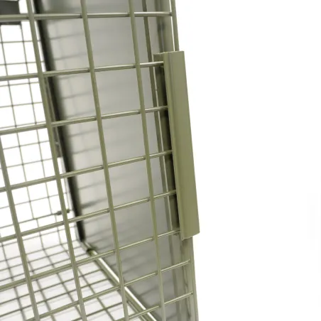 Boîte à fauves pliable 2 entrées maille carrée 160x55x50cm