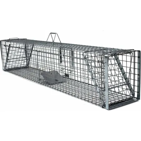 Cage-piège Hardy 3 ressorts trappe 60° 2 entrées 150x34x34cm