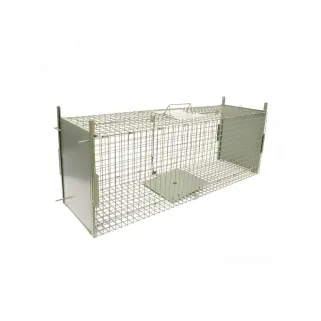 Boîte à fauves pliable 2 entrées maille carrée 100x30x35cm