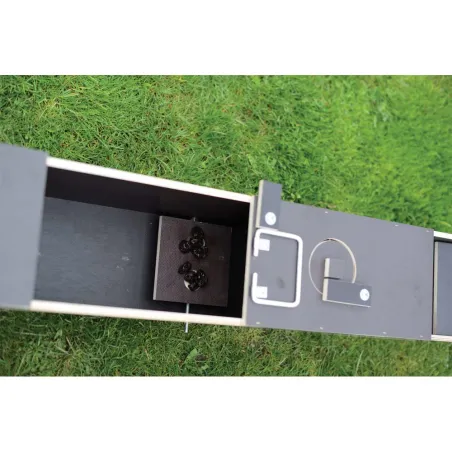 Piège boite à fauve bois 2 entrées ouverture 119x19x24