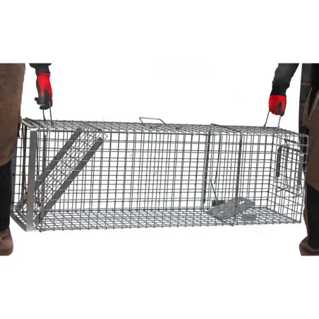 Cage-piège Hardy 3 ressorts trappe 60° 120x34x42cm
